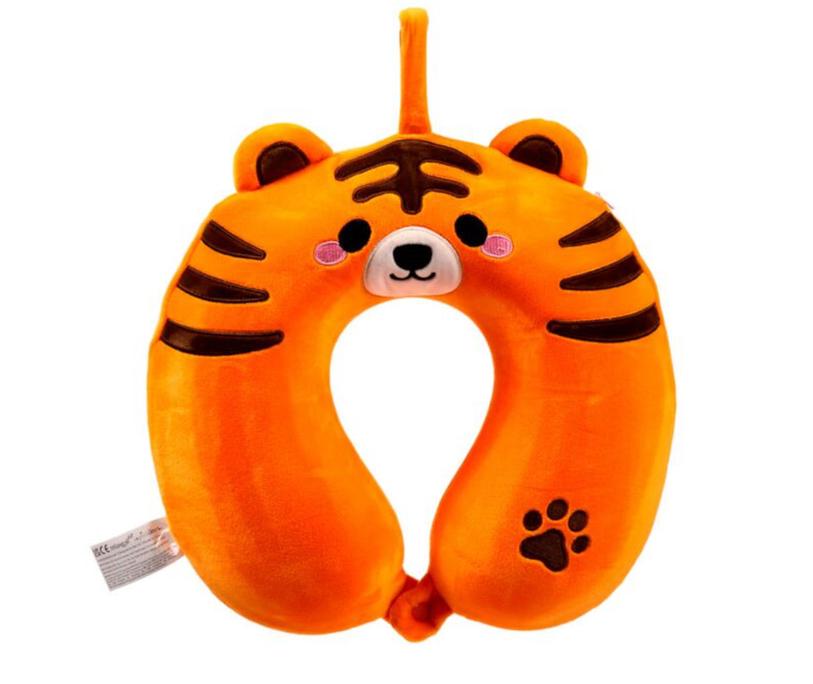 Relaxeazzz Plush Memory Foam Travel Pillow - Alfie the Tiger Adoramals