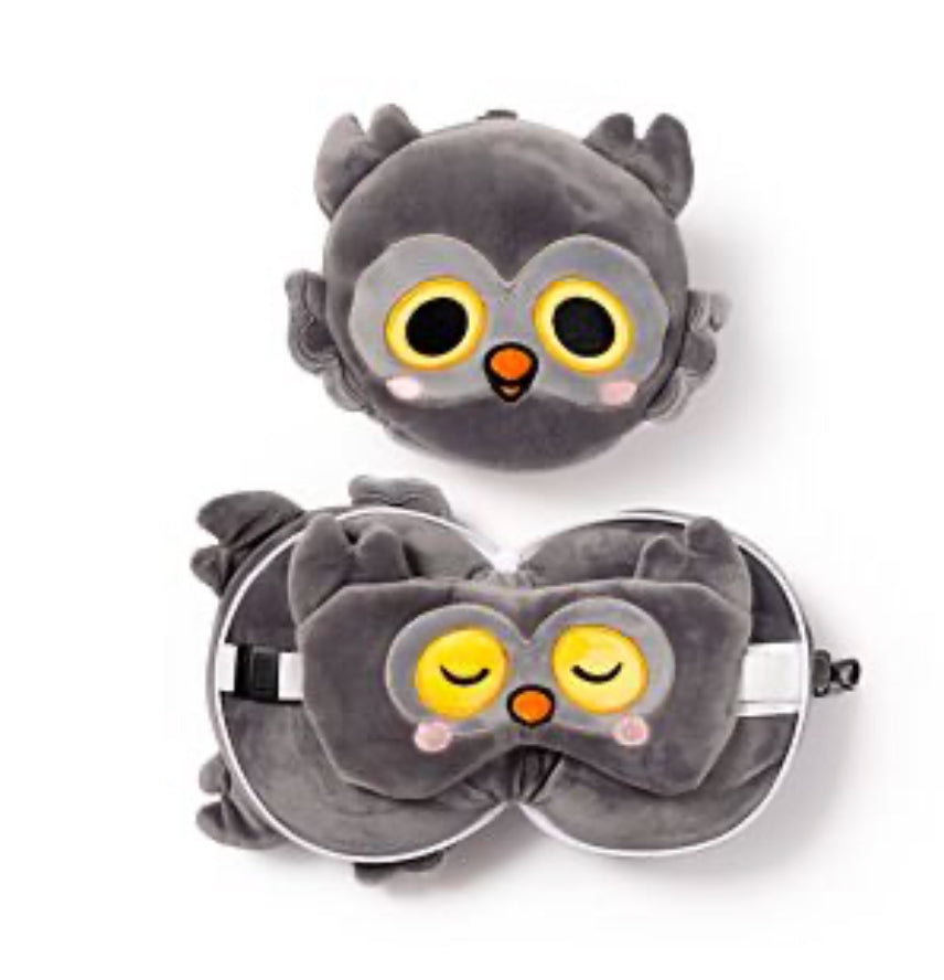 Relaxeazzz Travel Pillow & Eye Mask - Adoramals Winston the Owl