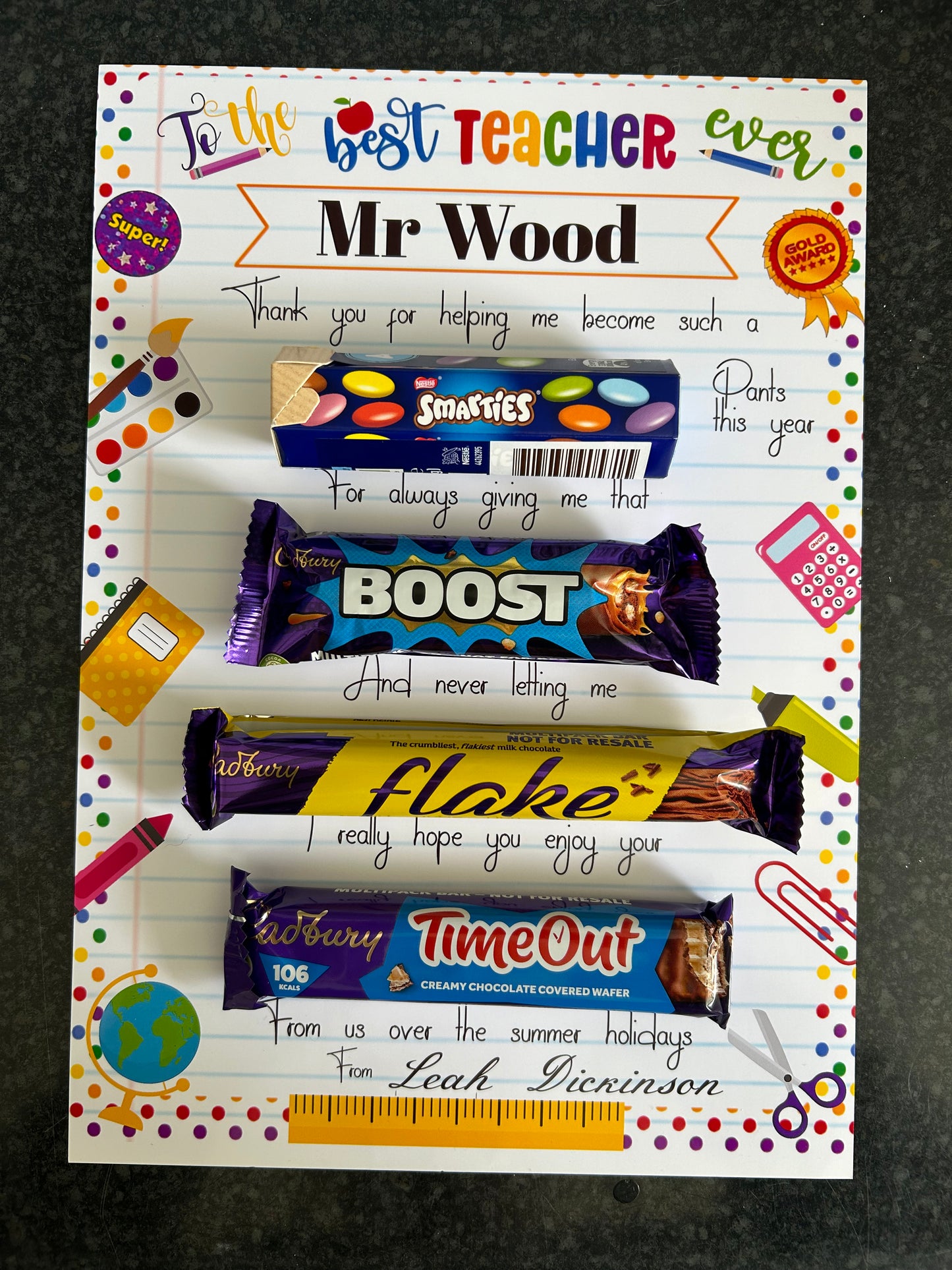 Teacher chocolate board
