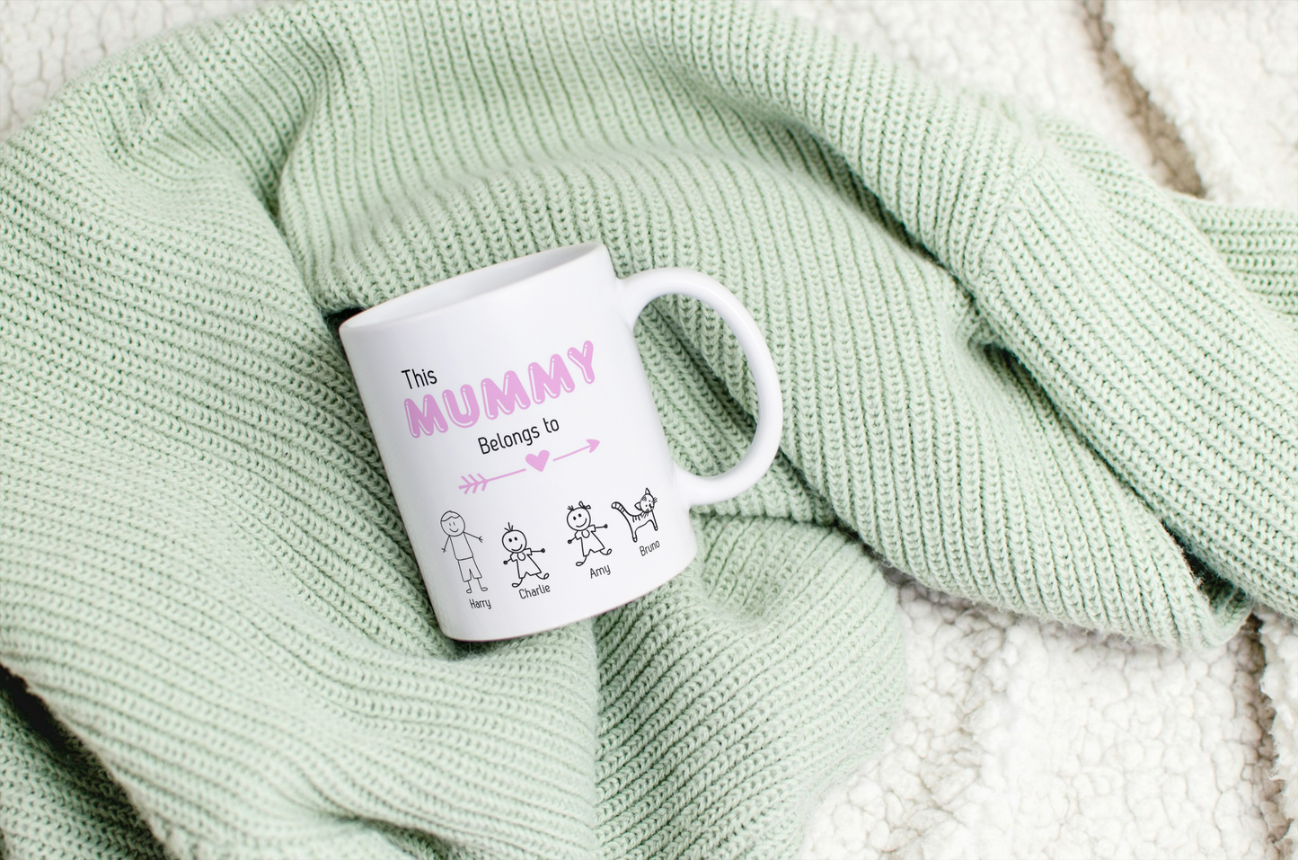 Personalised stick figure mug