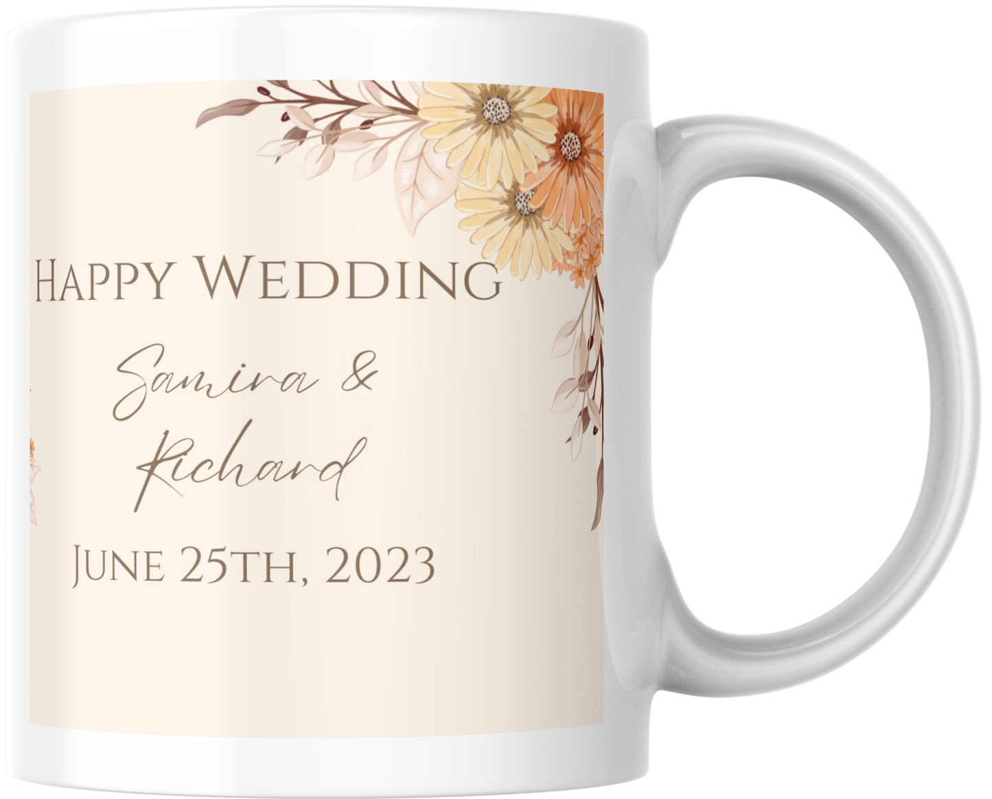 Personalised wedding mug gift set