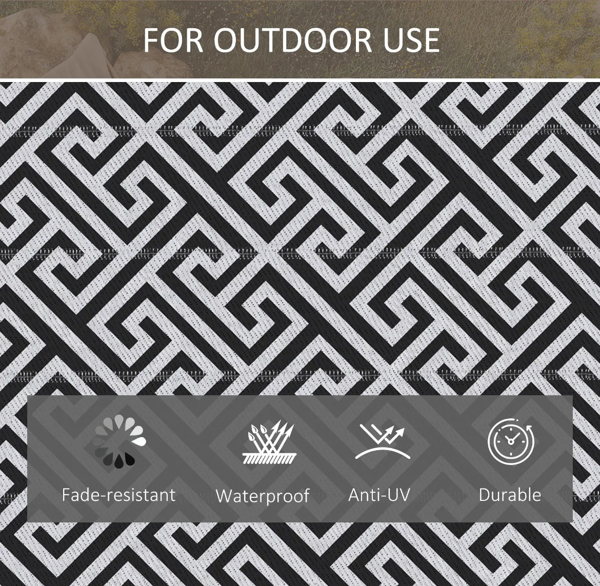 Outdoor rug - black & white