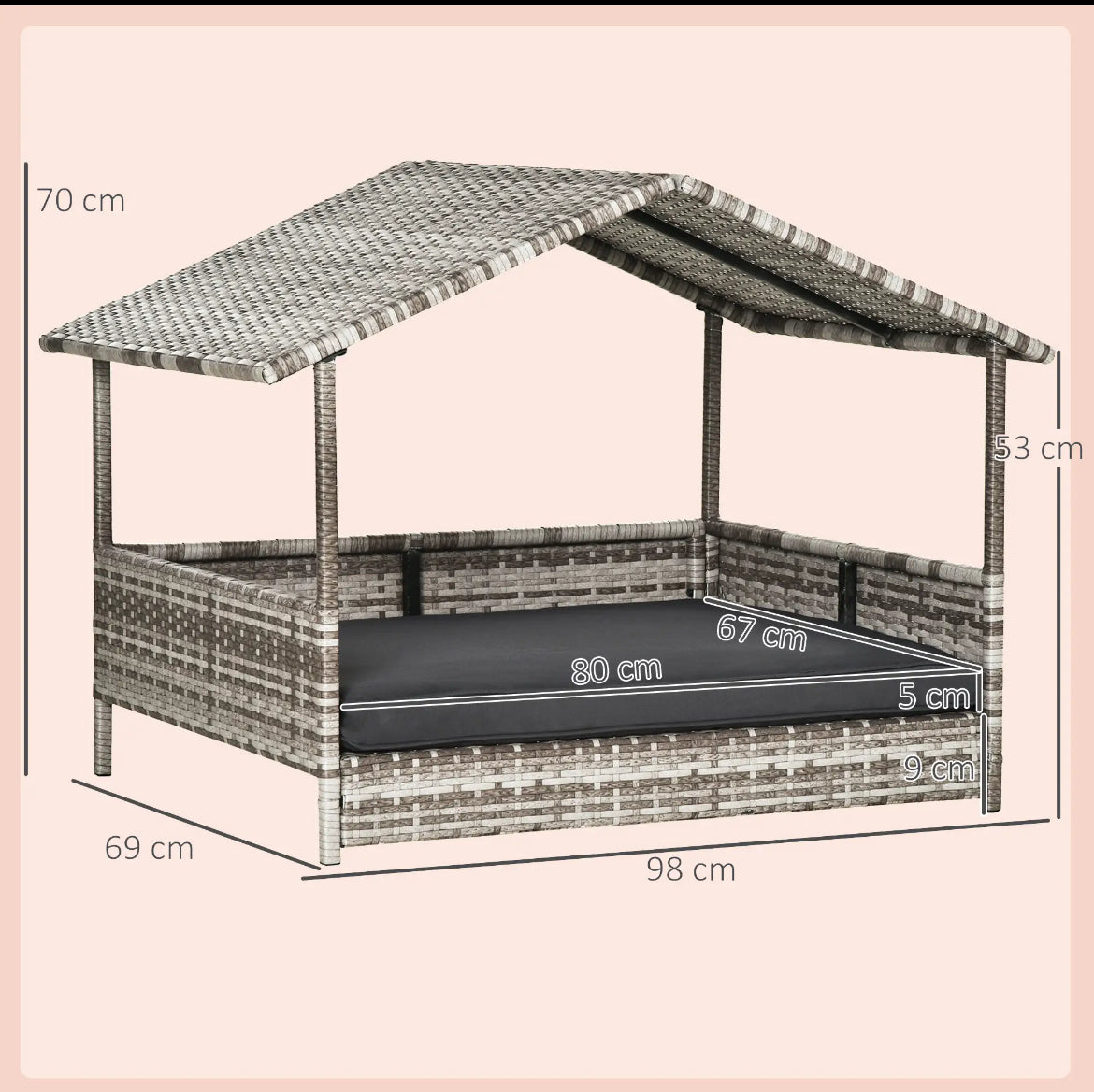 Pawhut rattan dog house