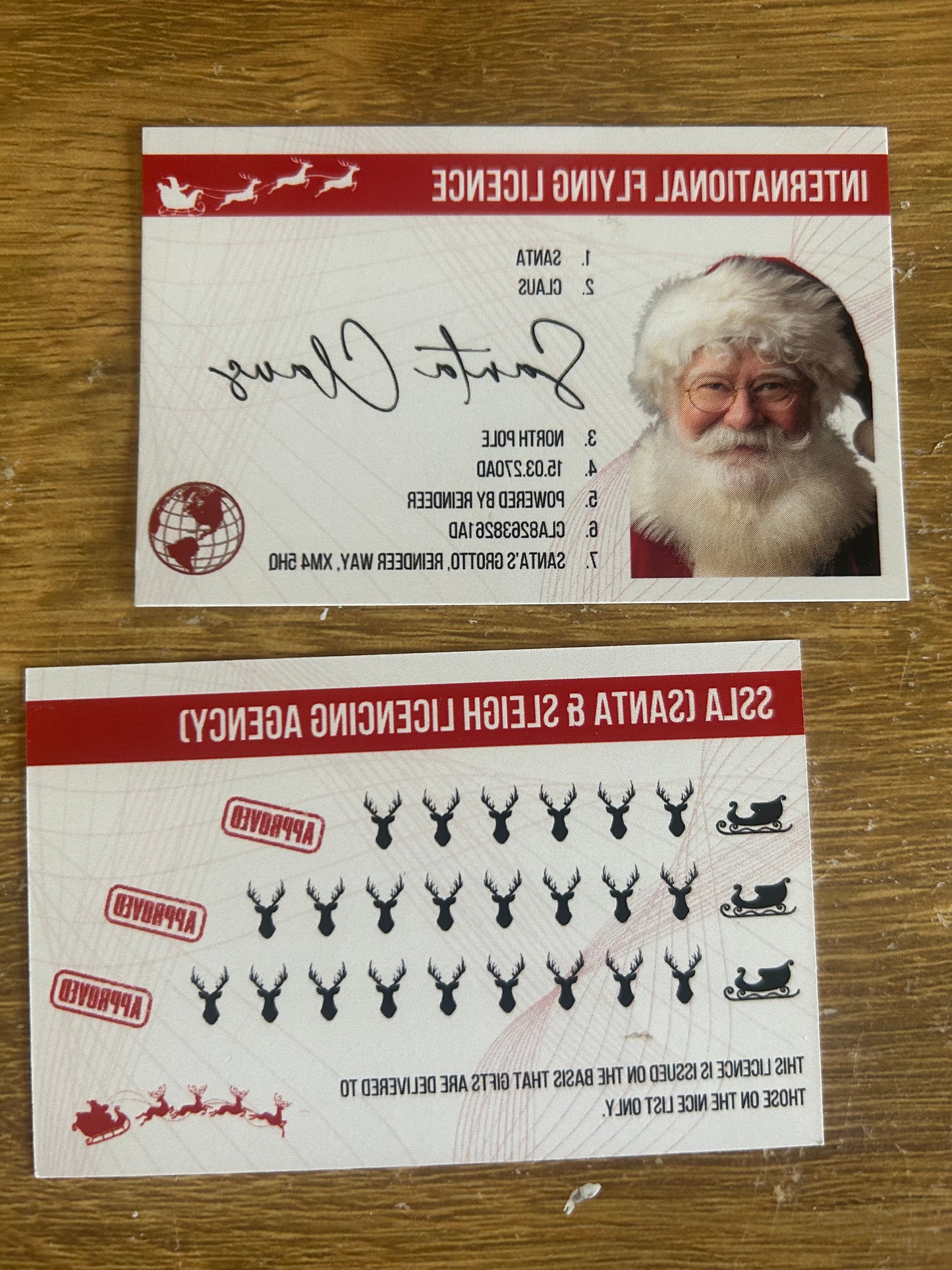 Santas driving licence