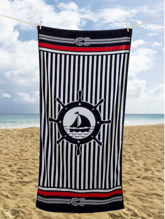 Nautical Sailing Beach Towel