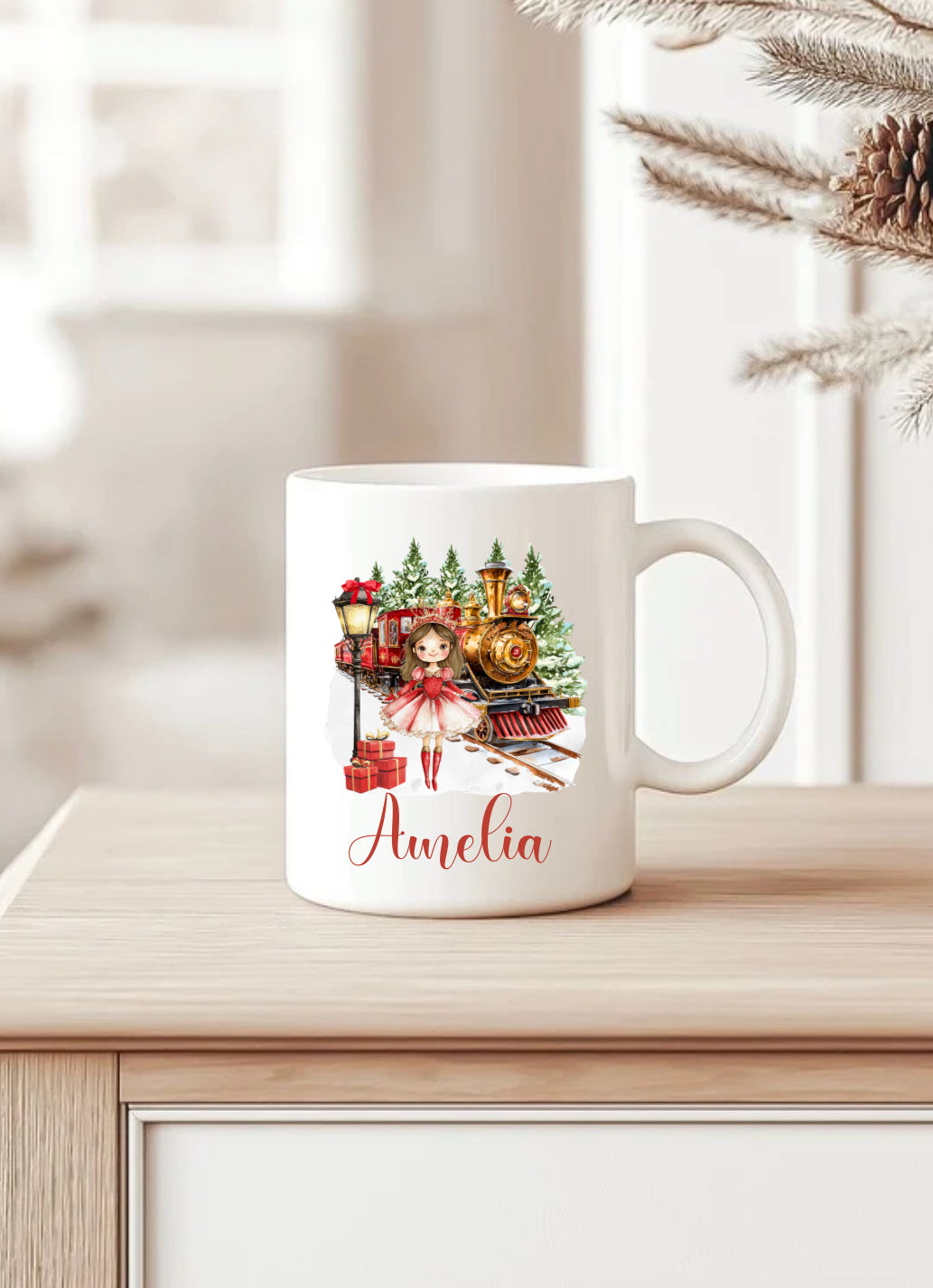 Red sugarplum fairy mug