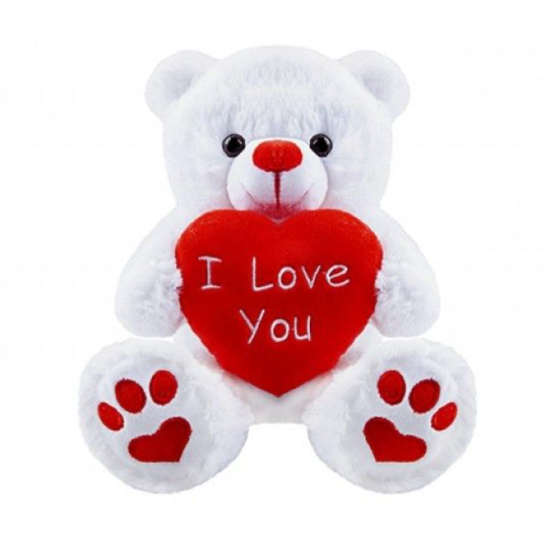 White I Love You Bear with Loveheart (10 inch)