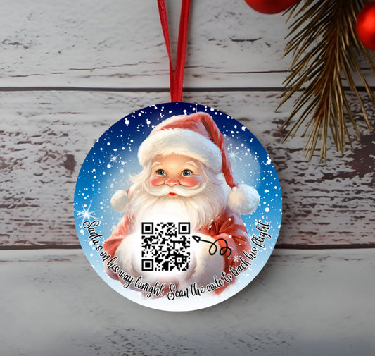 Santa tracker tree ornament