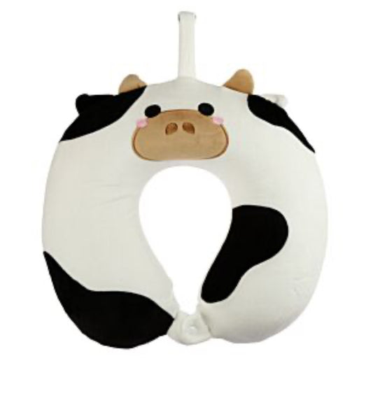 Relaxeazzz Plush Memory Foam Travel Pillow - Cow