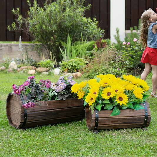 2pcs 56L wooden planter box