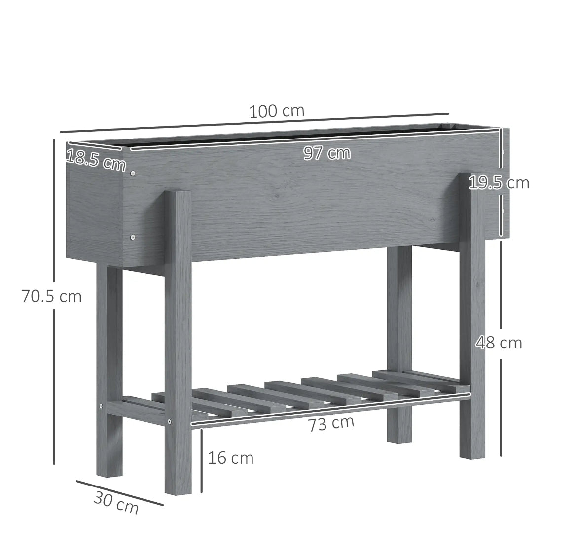 Wooden two-tier raised planter