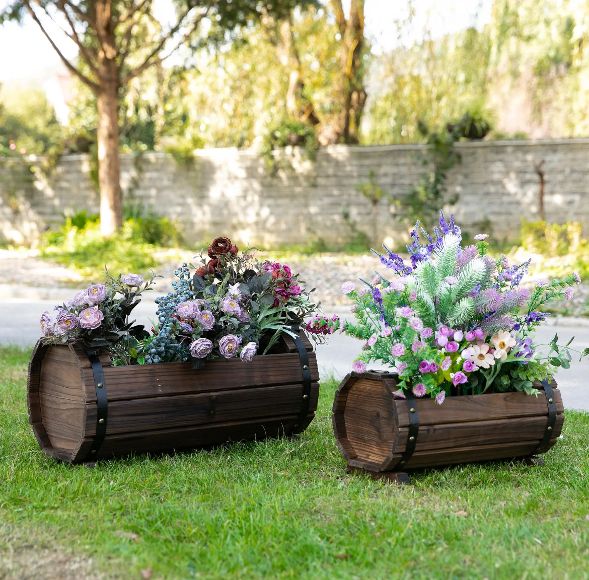 2pcs 56L wooden planter box