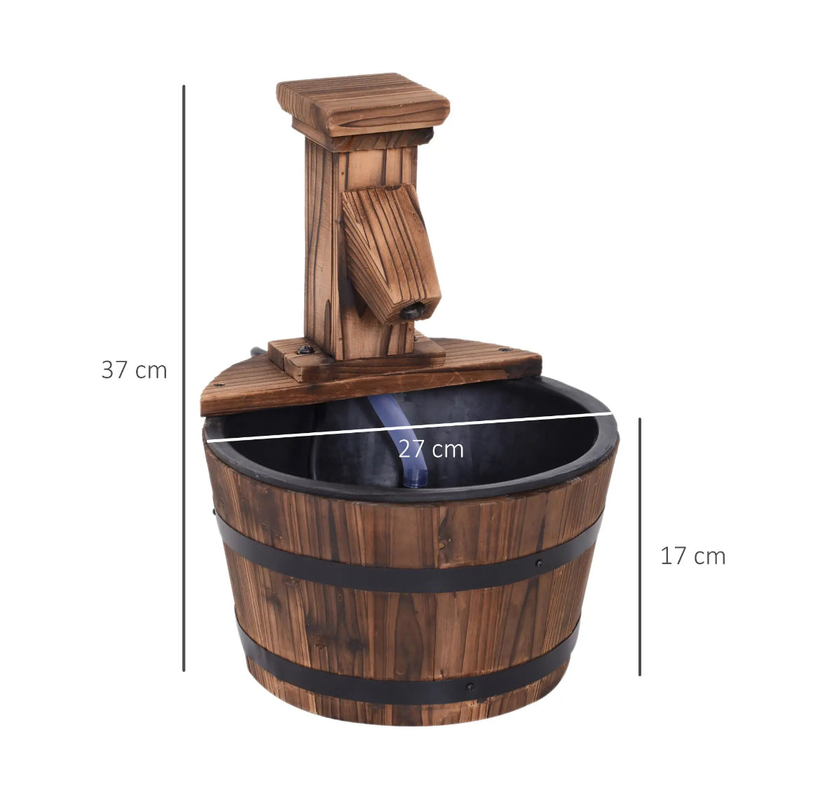 Wood barrel water fountain