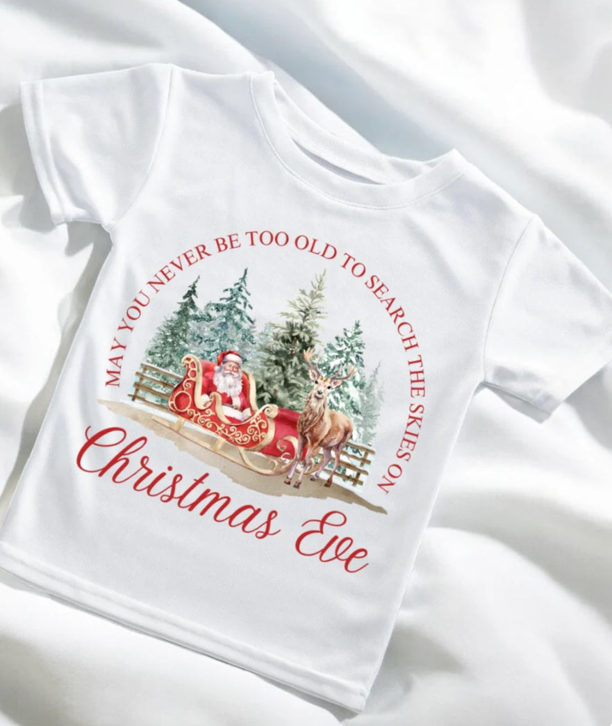 Never too old to search for Santa Christmas Eve children’s top