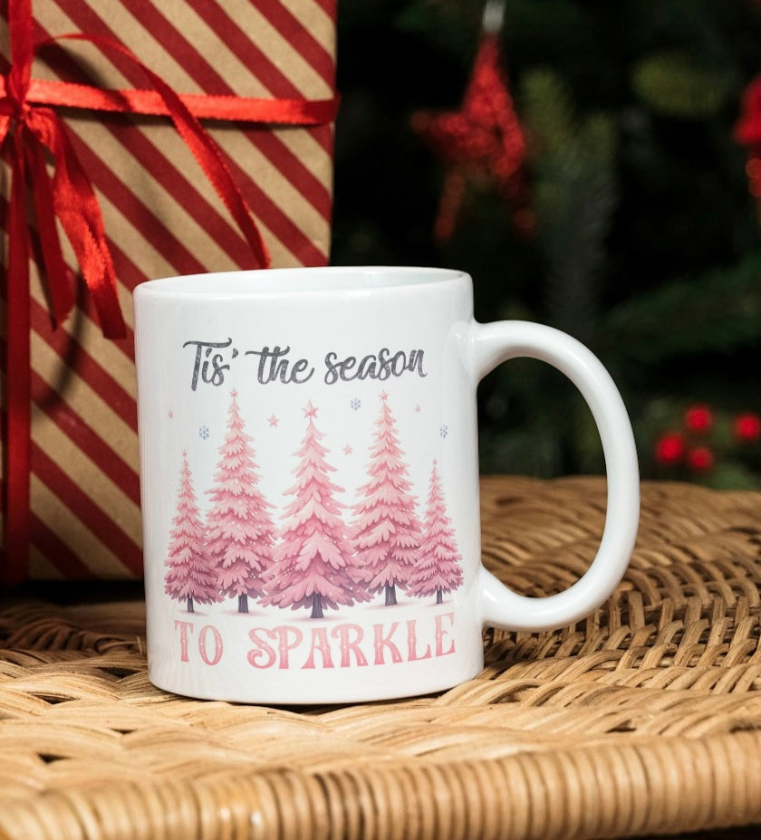 Pink Christmas mug - various designs