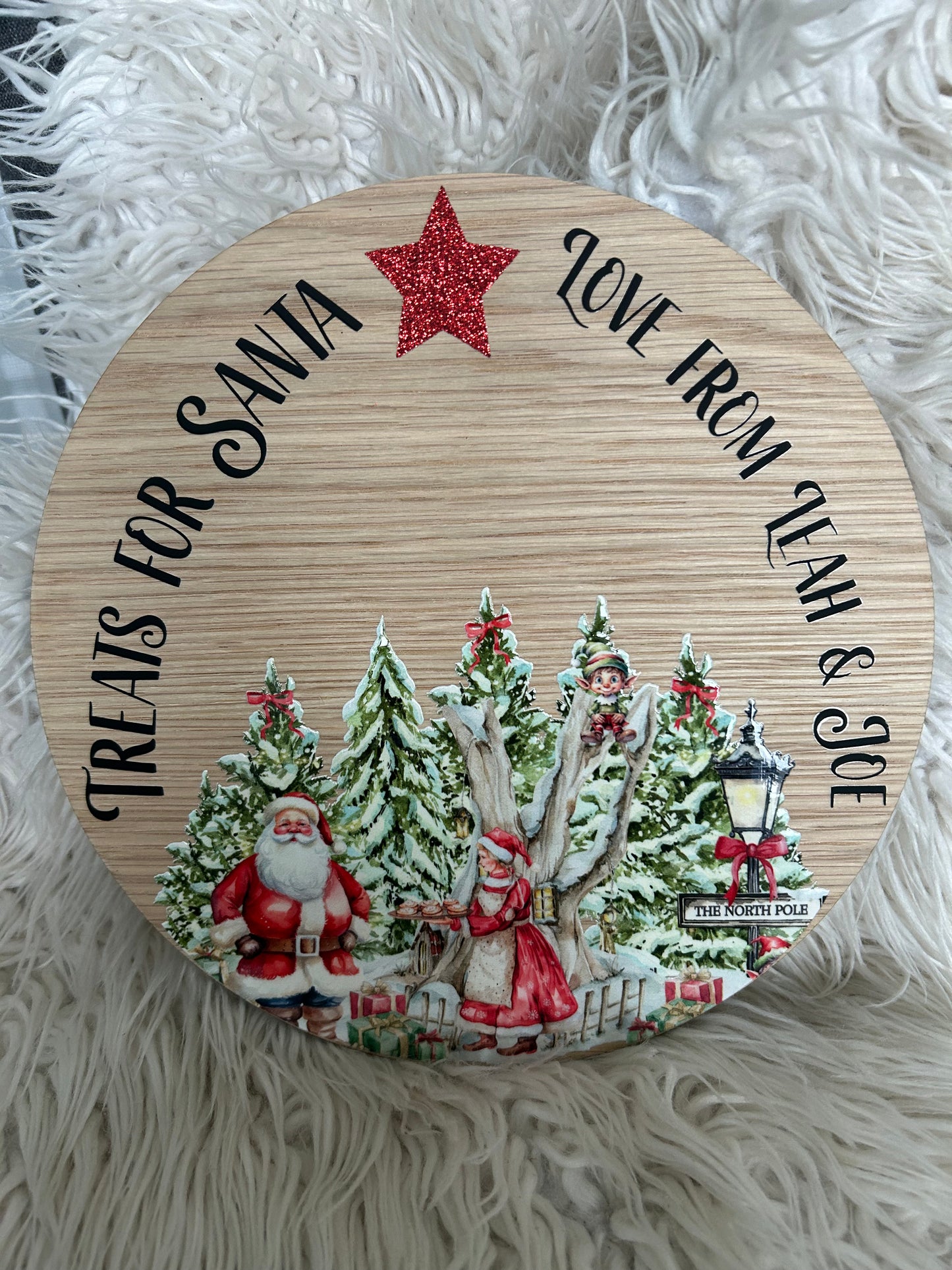 Santa treat oak board