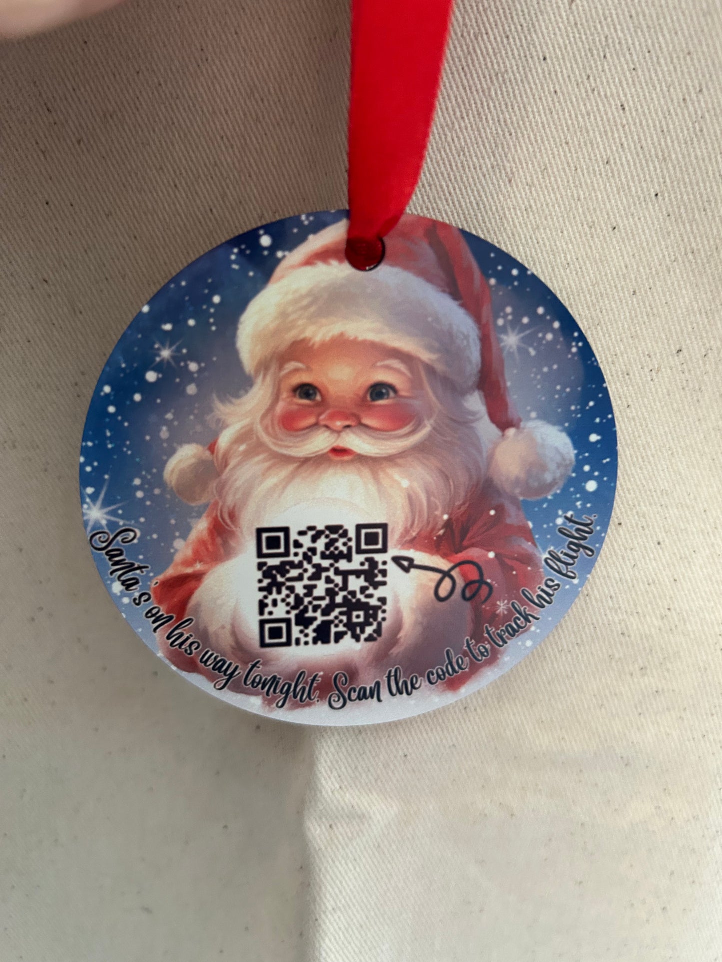 Santa tracker tree ornament