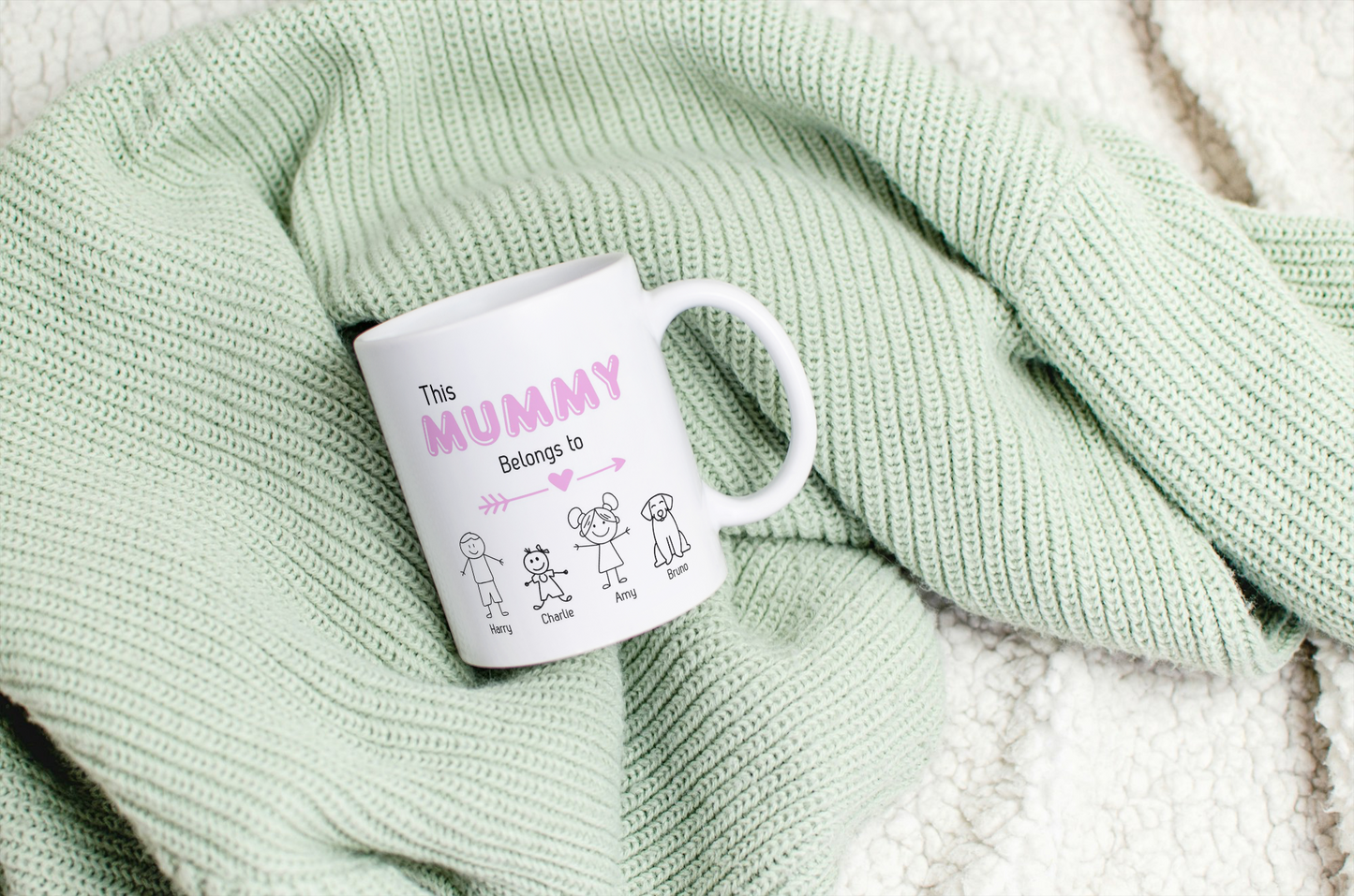 Personalised stick figure mug