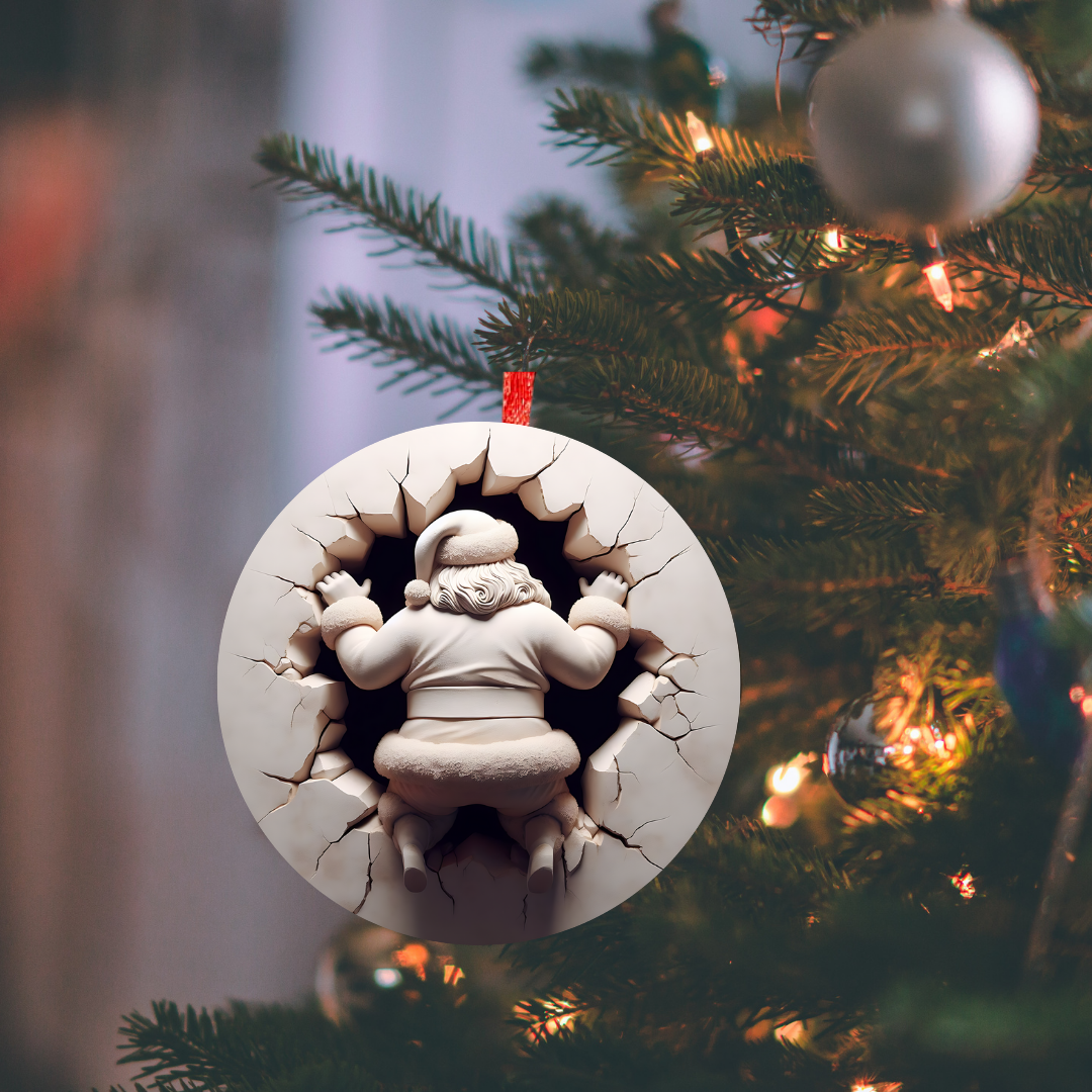 Santa cam tree ornament