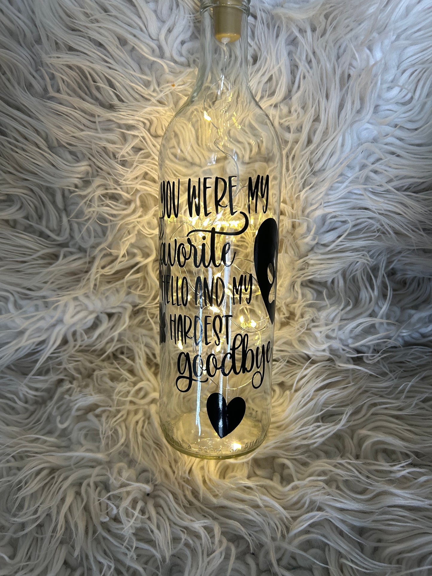 Pet remembrance light up bottle