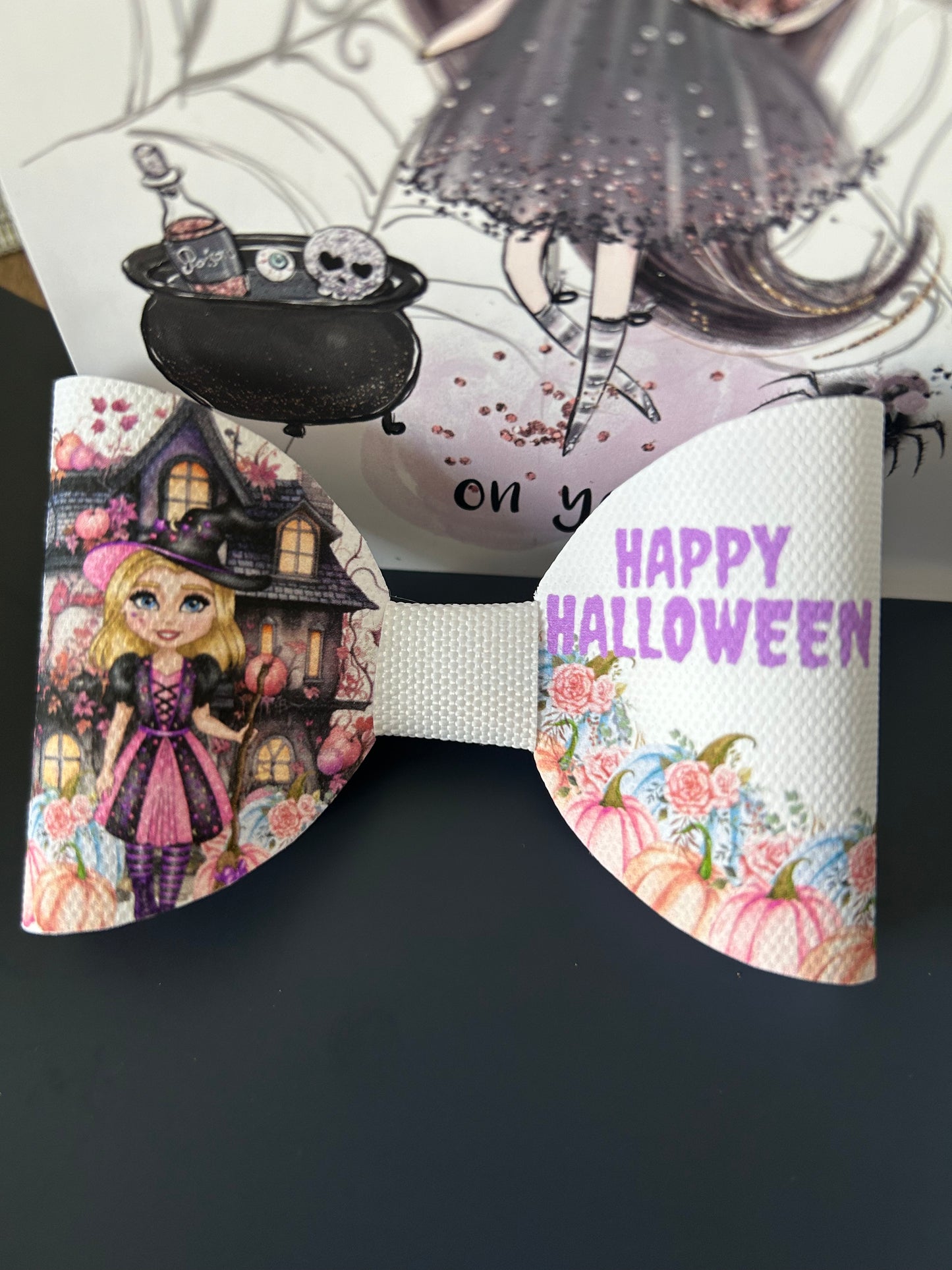 Kids Halloween mini hair bow