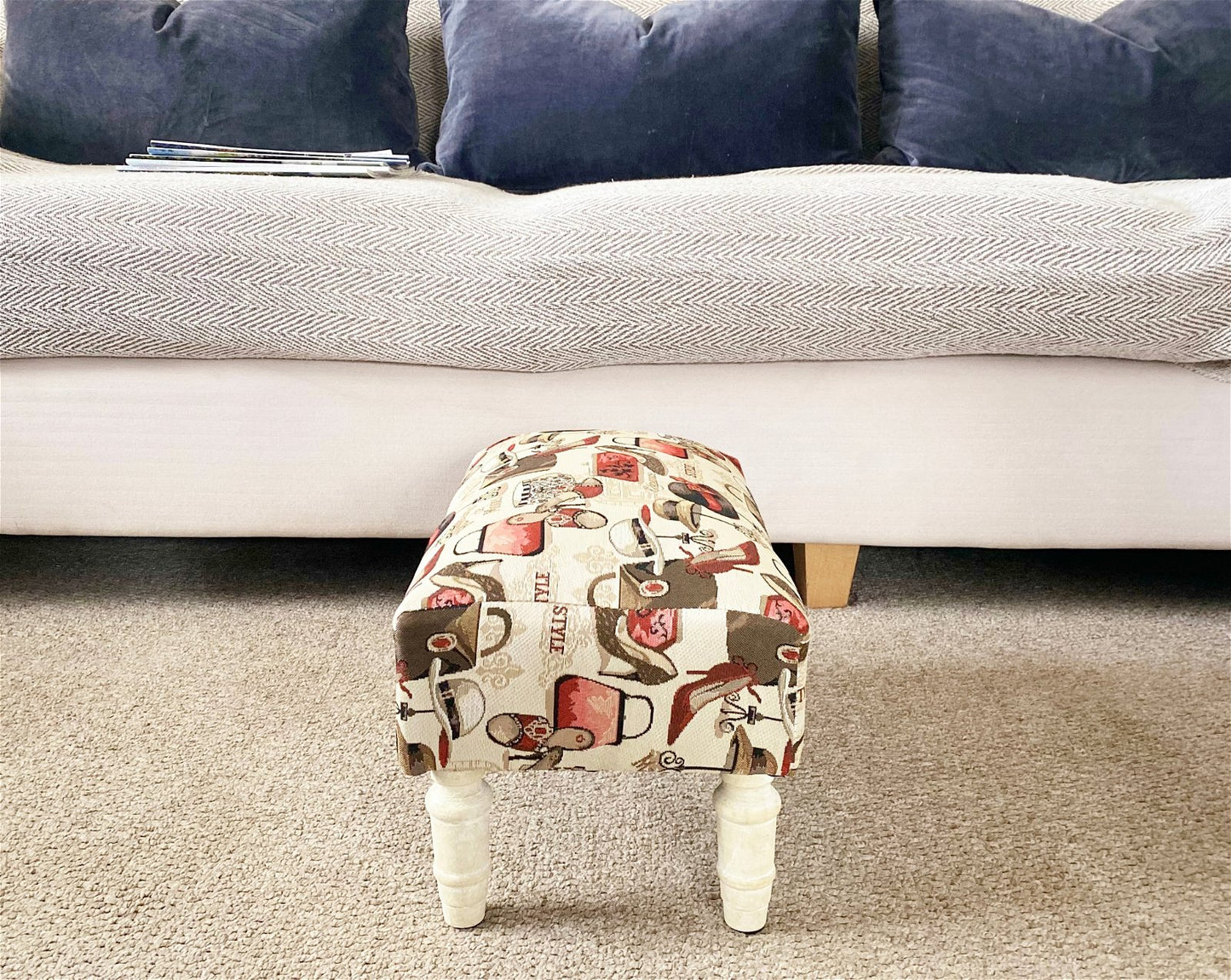 Ladies Fabric Footstool with Drawer