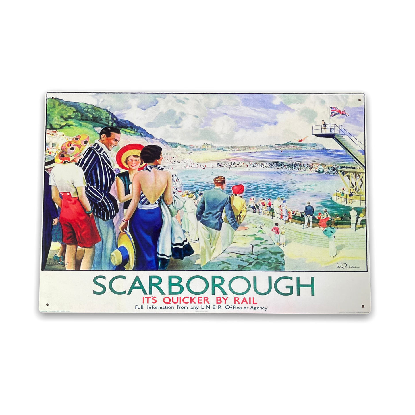 Vintage Metal Sign - British Railways Retro Advertising, Scarborough