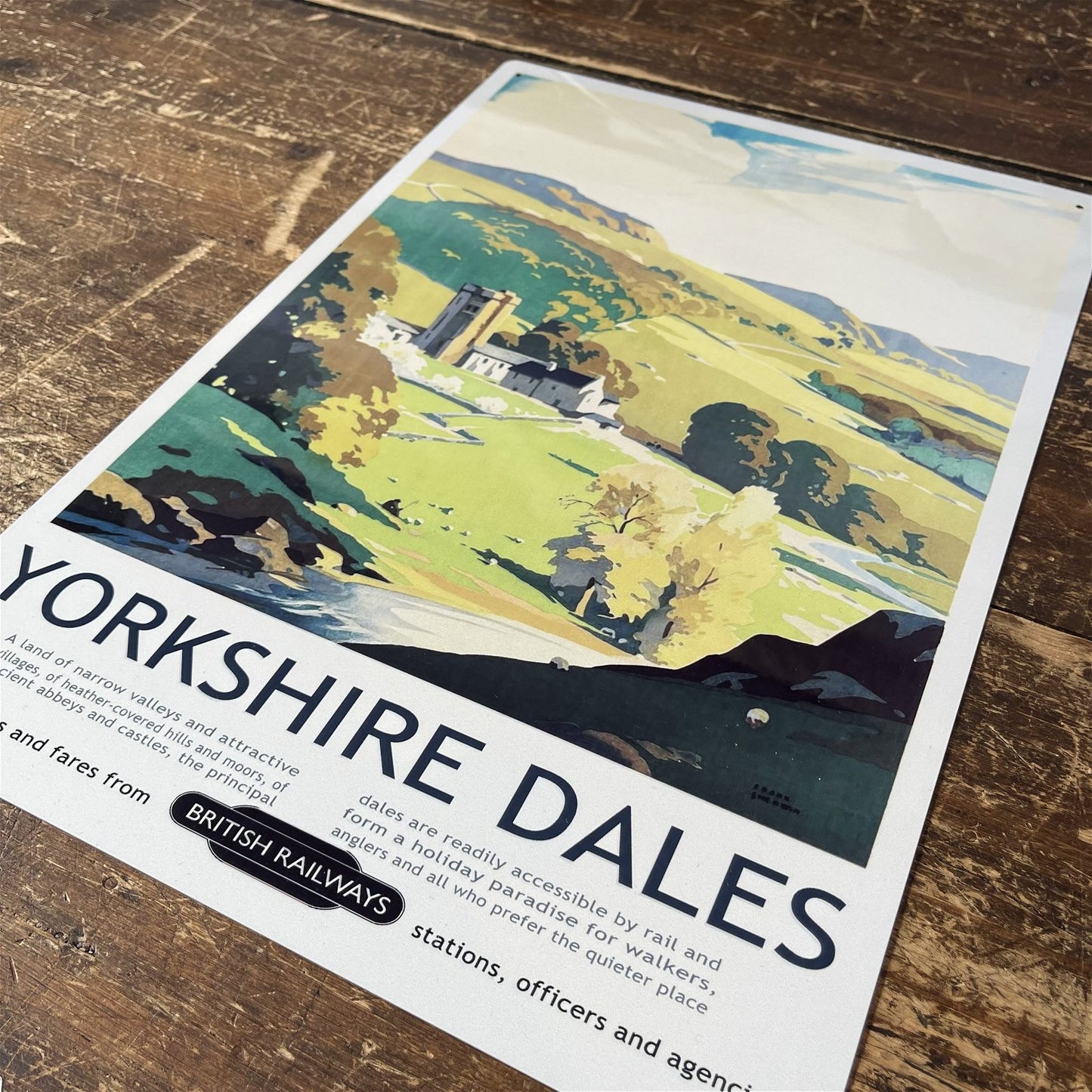 Vintage Metal Sign - British Railways Retro Advertising, Yorkshire Dales