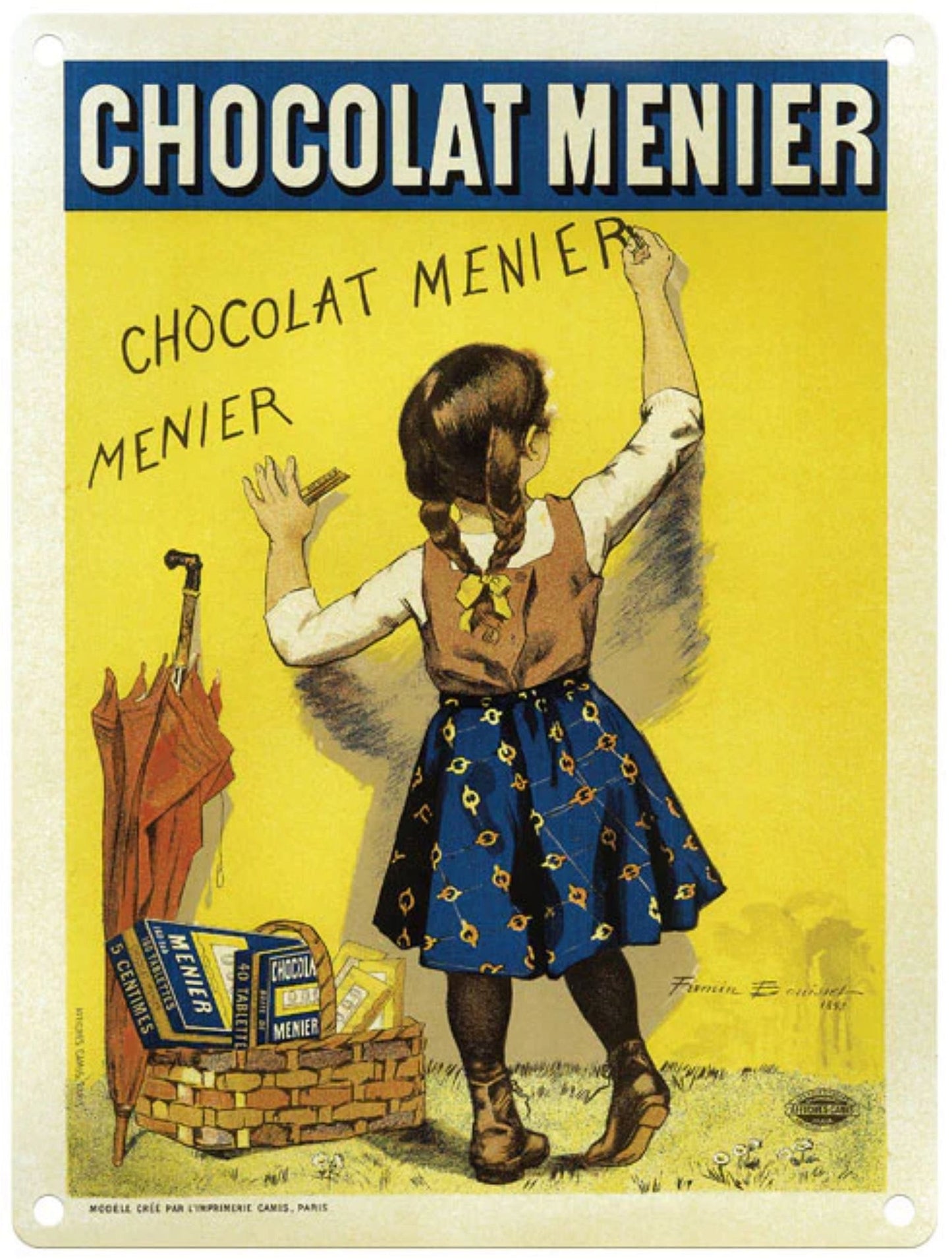 Small Metal Sign 45 x 37.5cm Vintage Retro Chocolat Menier