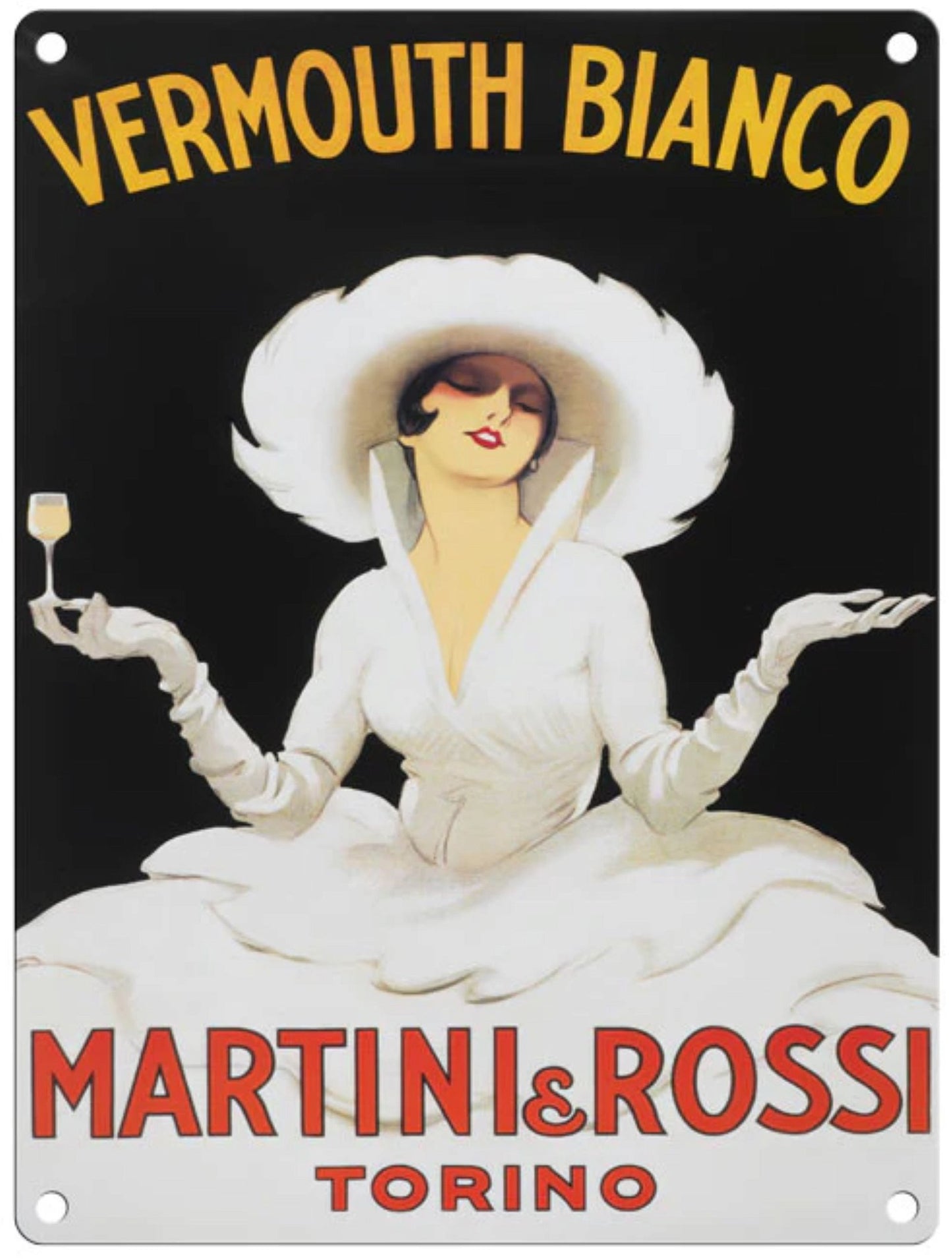 Small Metal Sign 45 x 37.5cm Vintage Retro Vermouth Bianco Martini