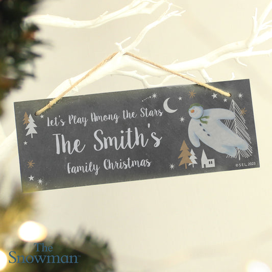 Personalised The Snowman Magical Adventure Hanging Slate Plaque