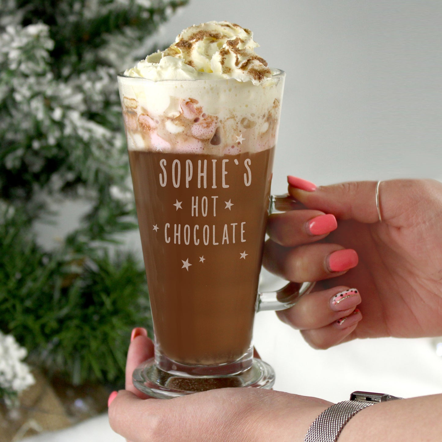 Personalised Stars Hot Chocolate Latte Glass