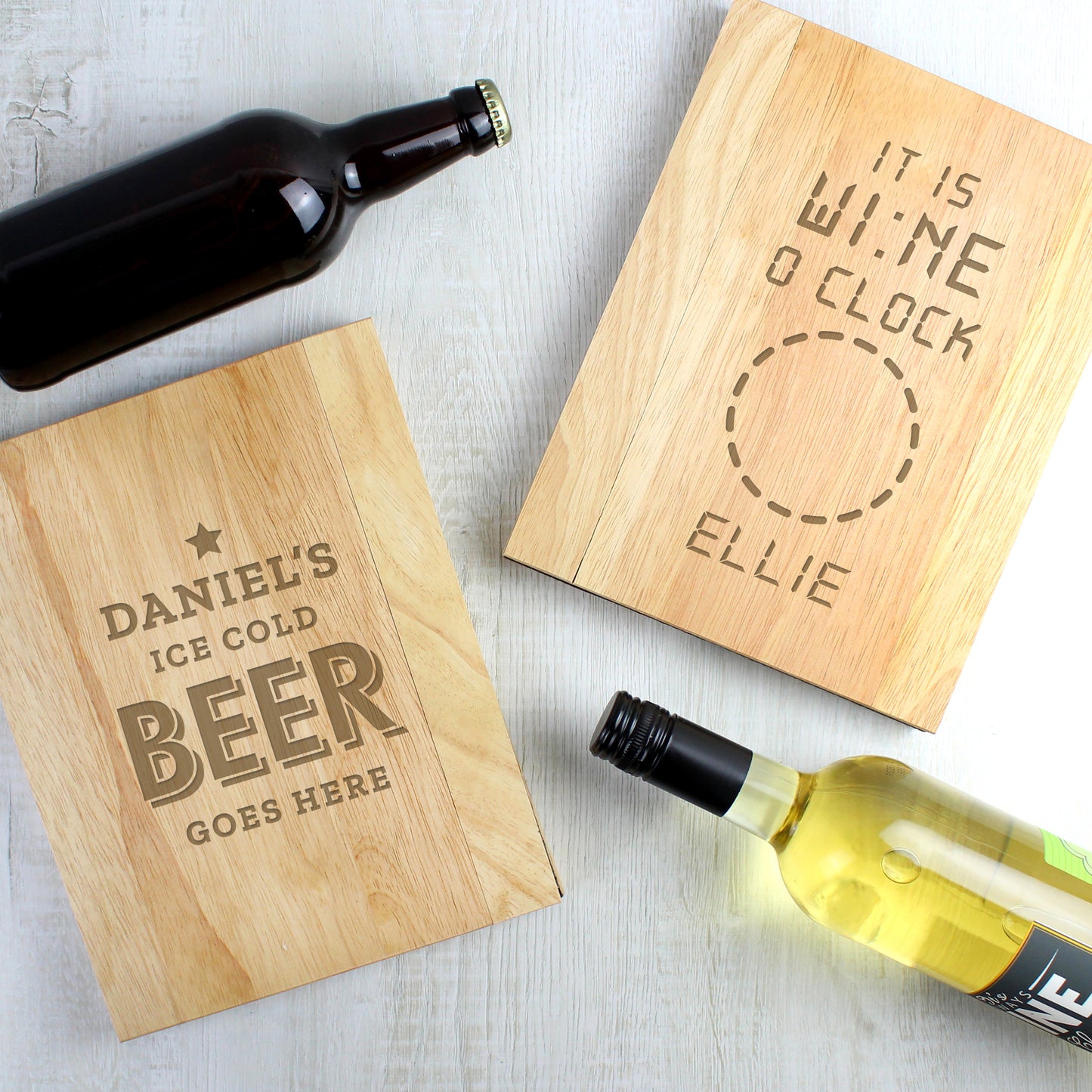 Personalised Its Wine O'Clock Wooden Sofa Tray