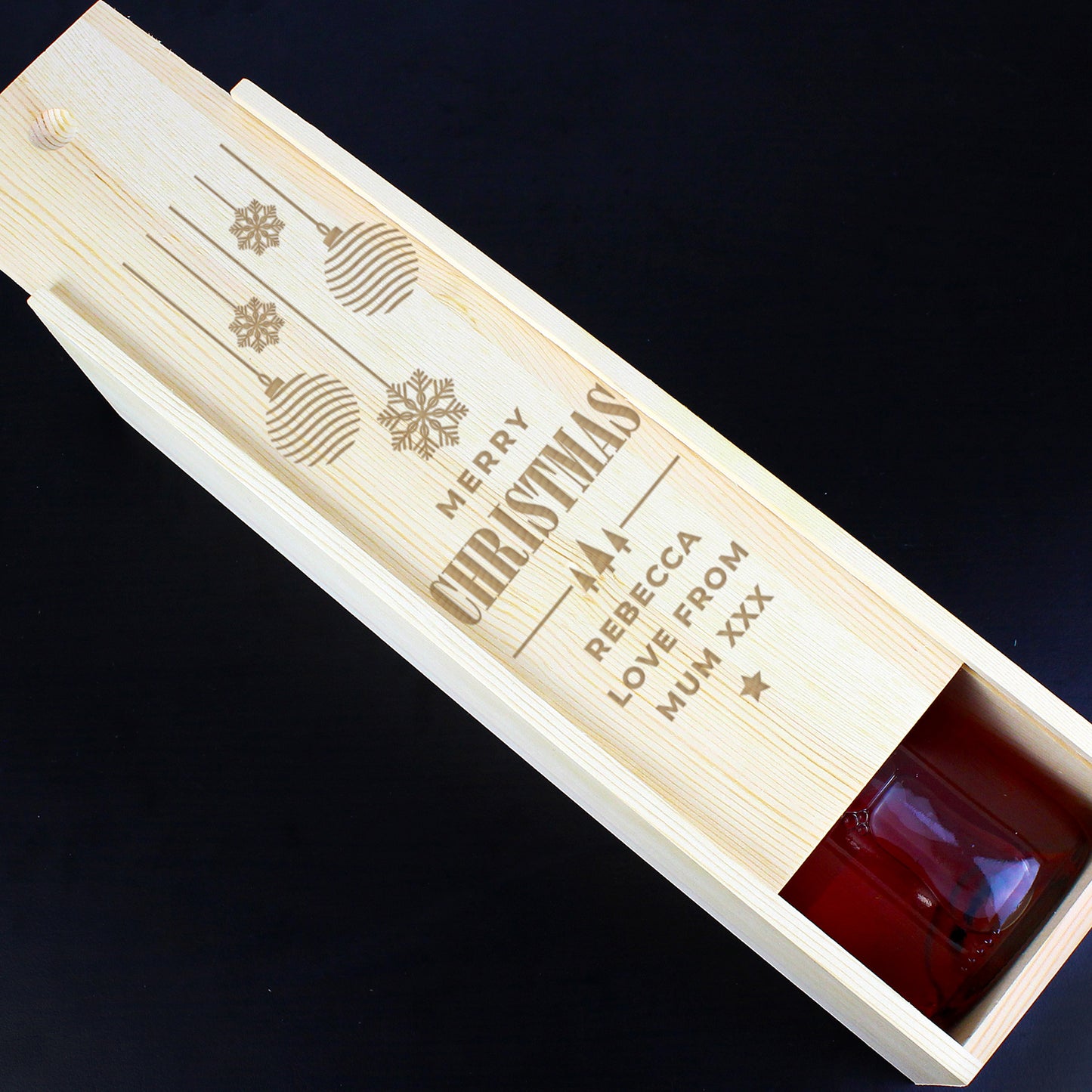 Personalised Christmas Wooden Wine Box