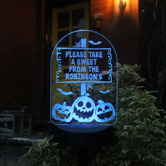 Personalised Pumpkin Patch Halloween Solar Light