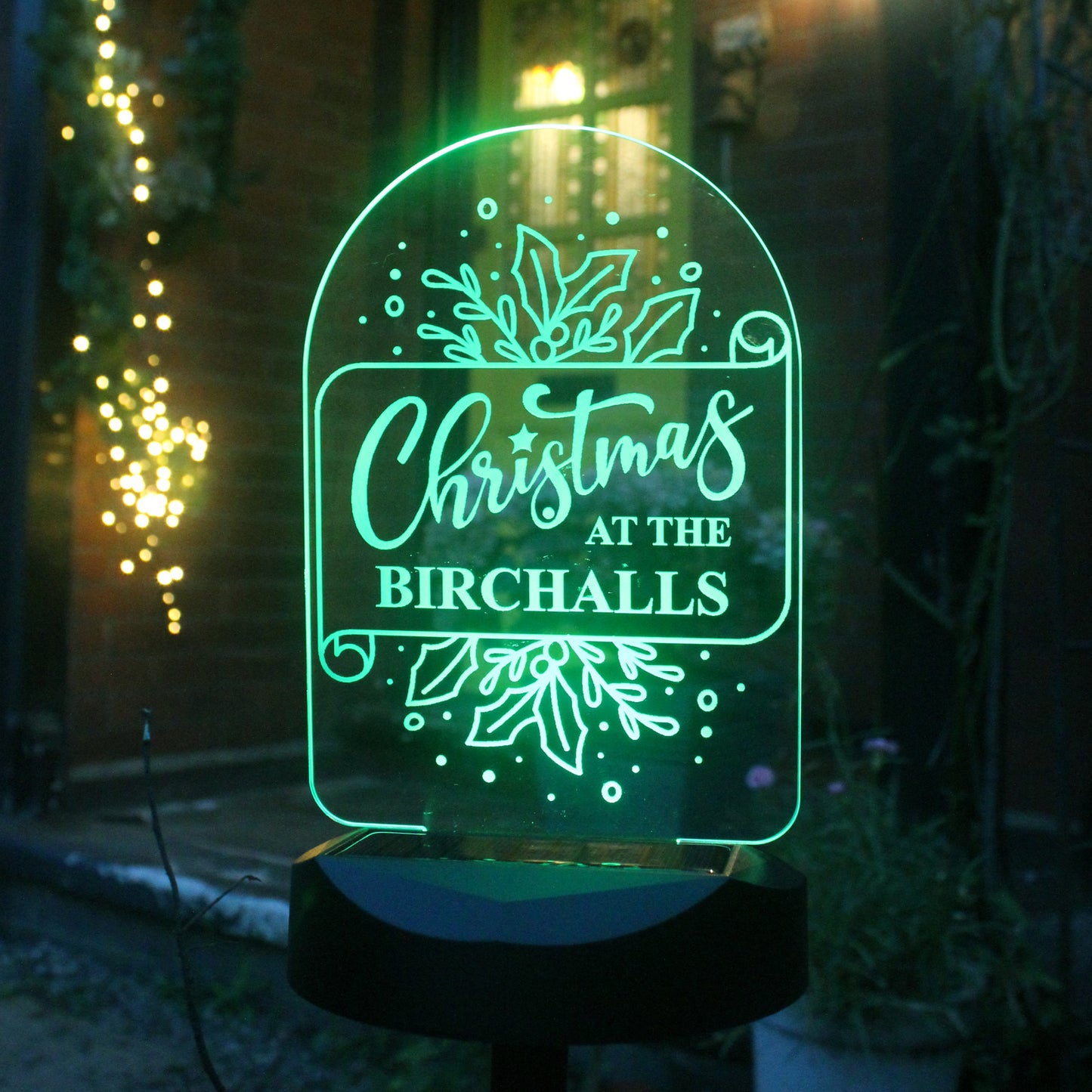 Personalised Family Christmas Outdoor Solar Light