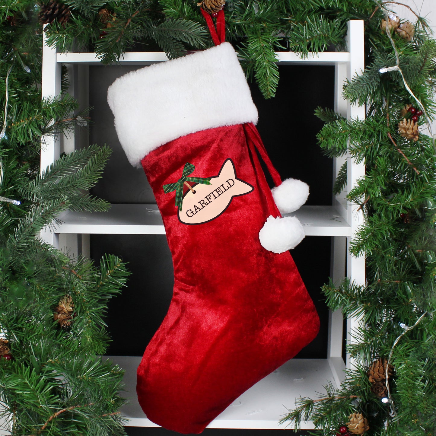 Red luxury pet stocking - dog  or cat treat design