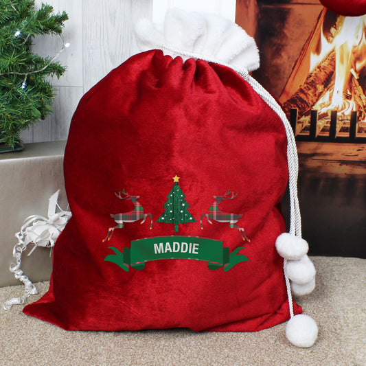 Personalised luxury red Christmas sack