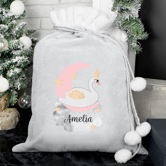 Personalised luxury silver Christmas sack