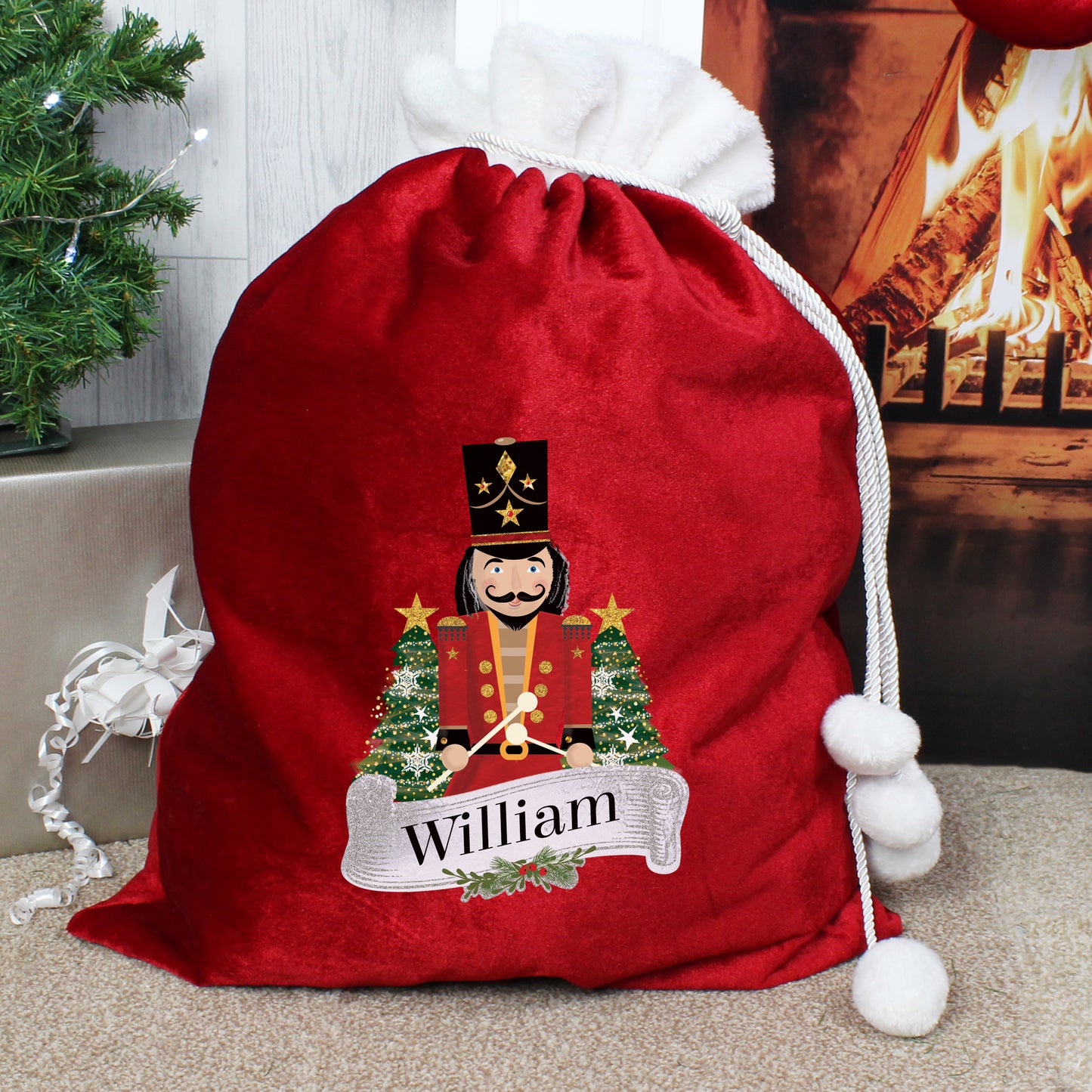 Personalised luxury red Christmas sack