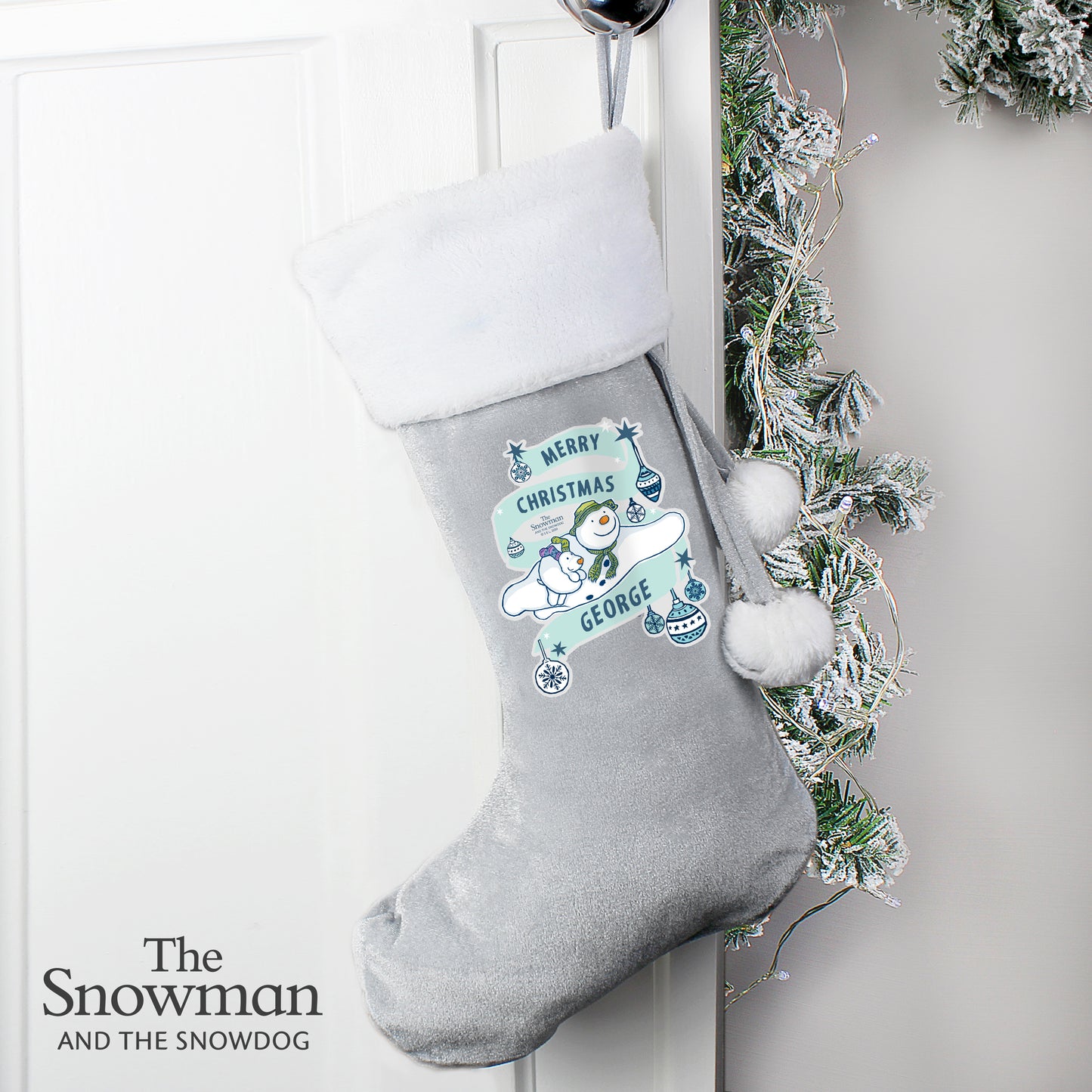 Personalised Luxury Silver Grey Stocking