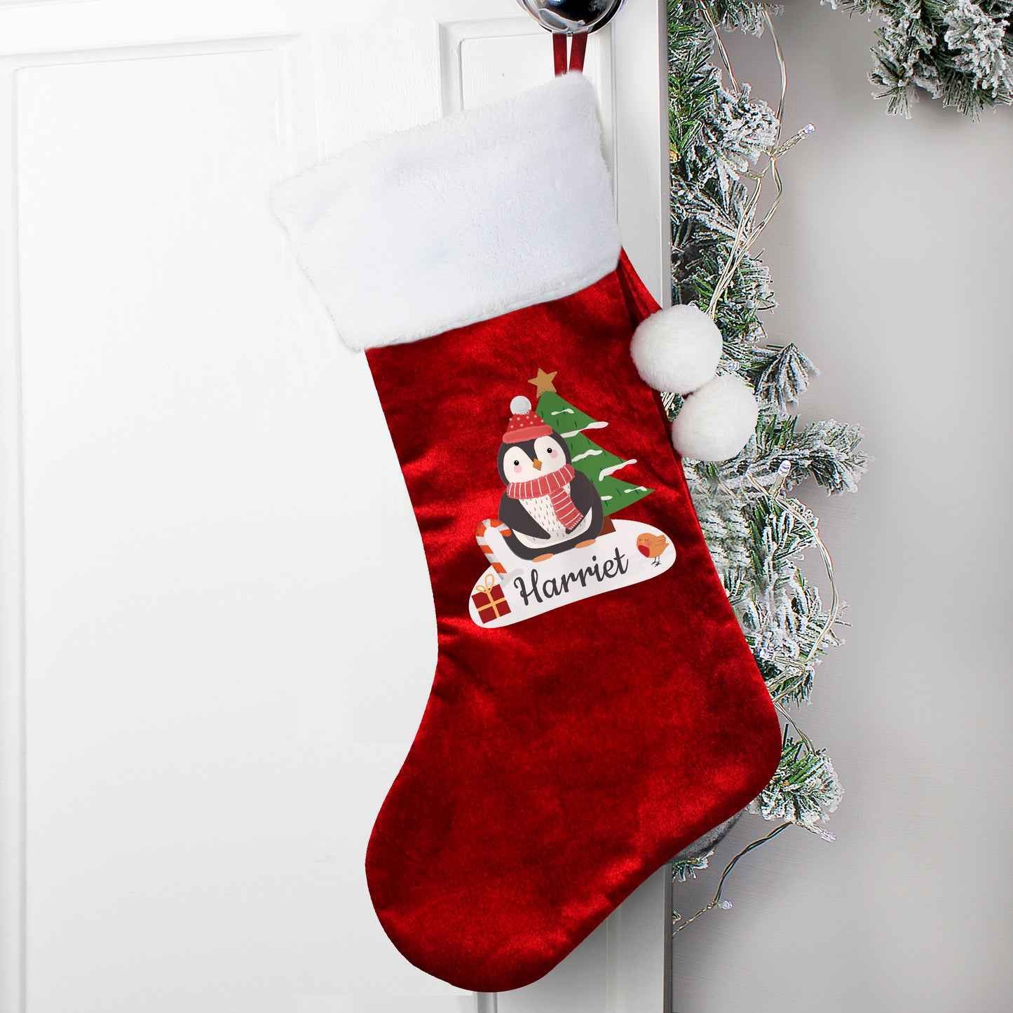 Personalised luxury red stocking - Various designs