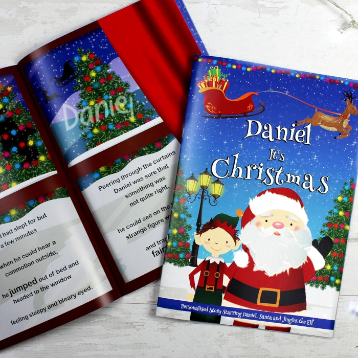 Personalised "It's Christmas" Story Book, Featuring Santa and his Elf Jingles