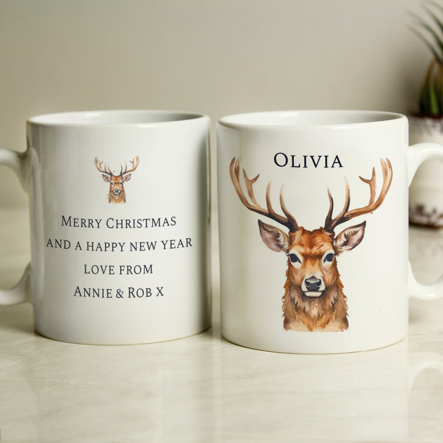 Personalised Watercolour Stag Mug