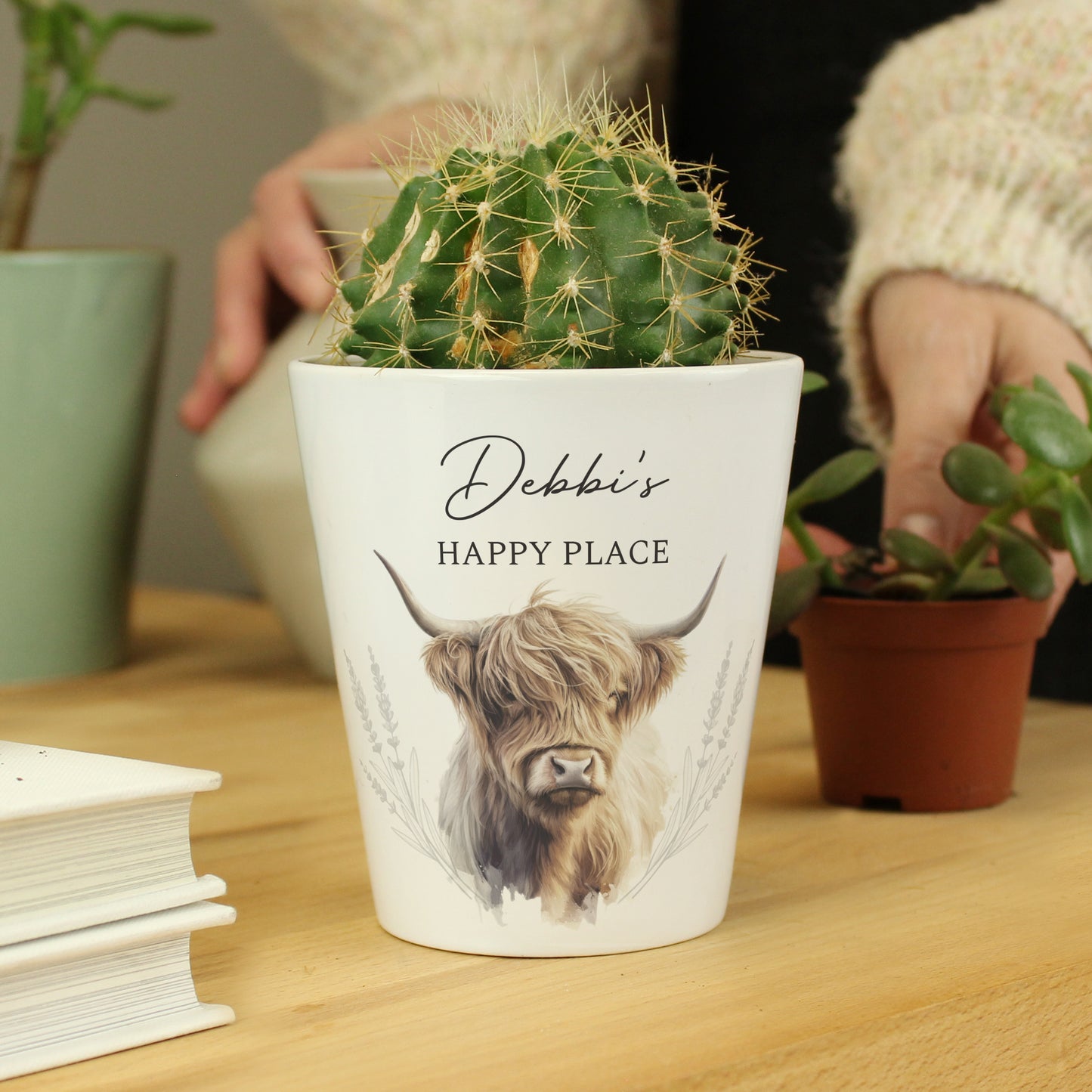 Personalised Highland Cow Plant Pot