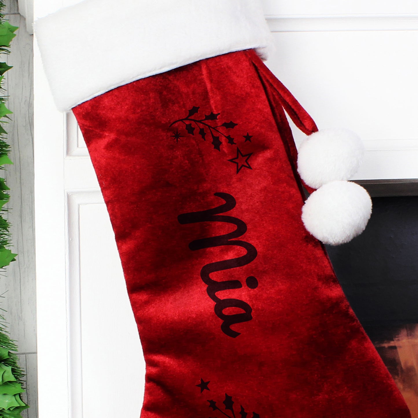 Personalised luxury red stocking - Various designs