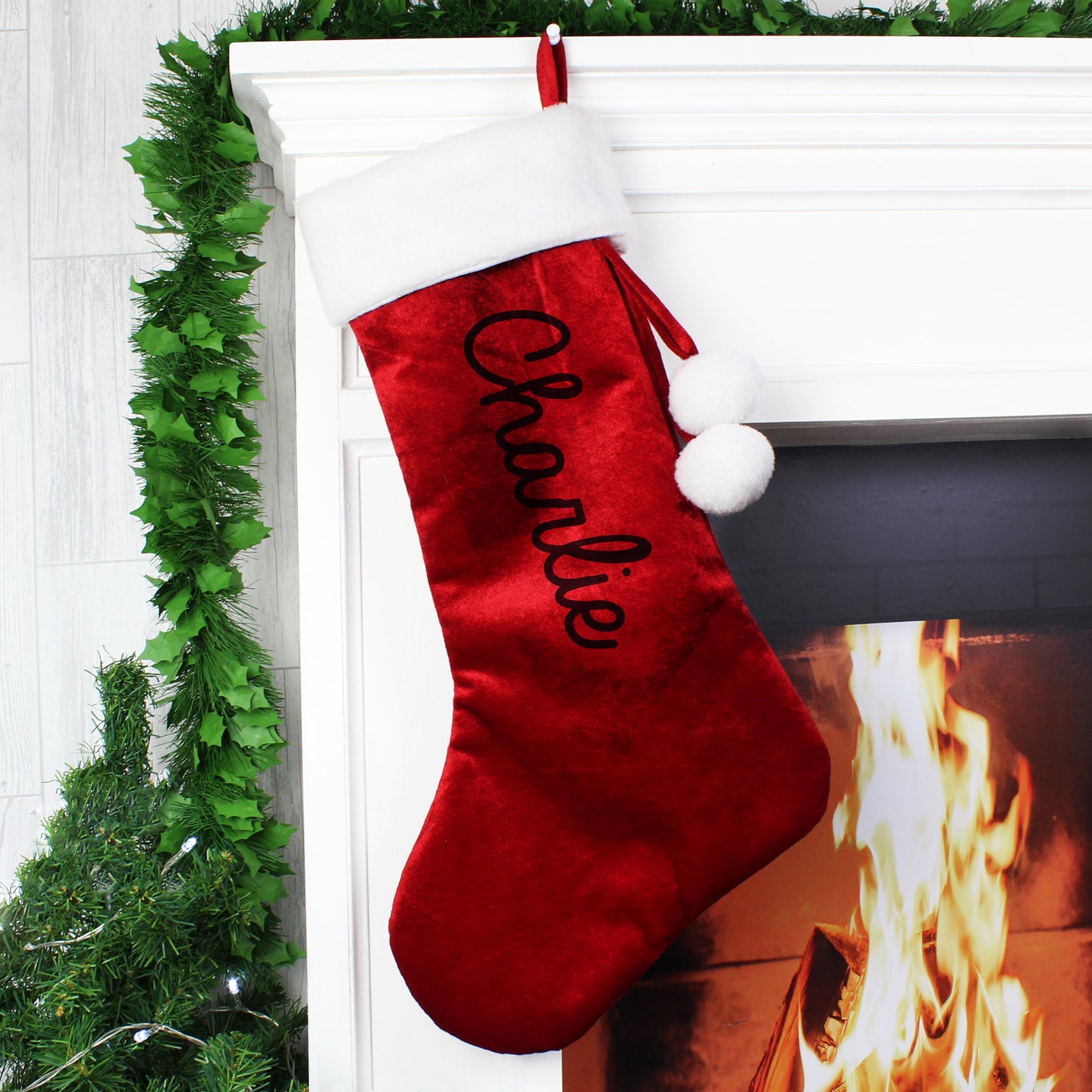 Personalised luxury red stocking - Various designs