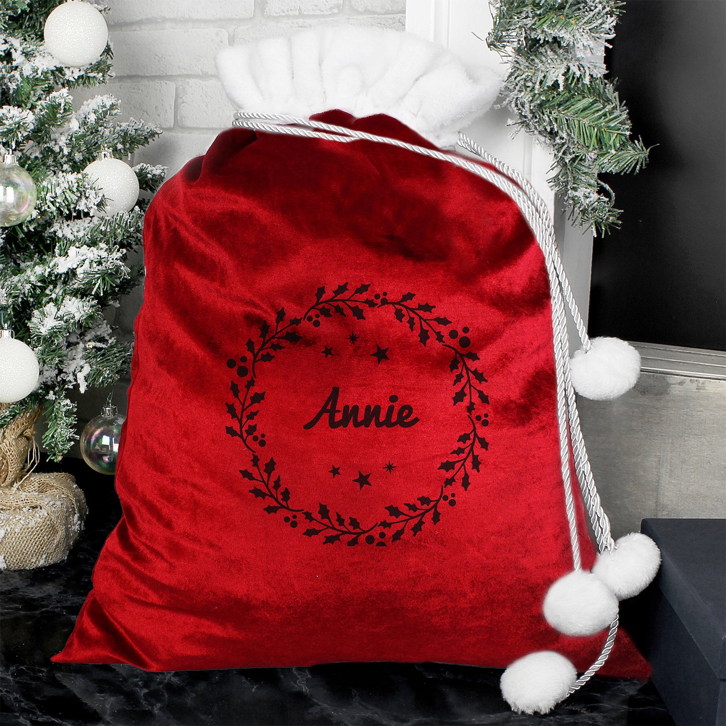 Personalised luxury red Christmas sack