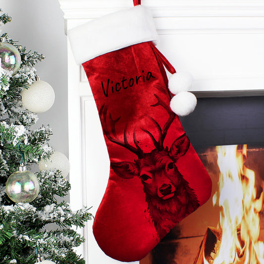 Personalised luxury red stocking - Various designs