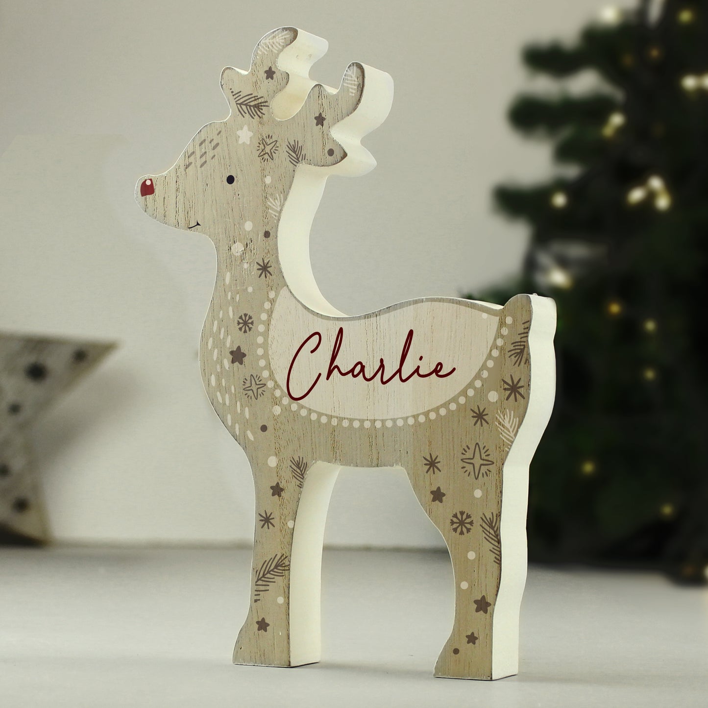 Personalised Red Nosed Reindeer Ornament